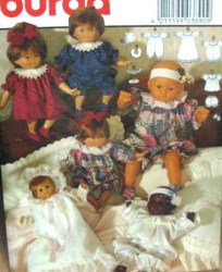 3890 BURDA  12-14'',16-18'', 20-22'' BABY DOLL DRESSES CHRISTENING PATTERN UNCUT